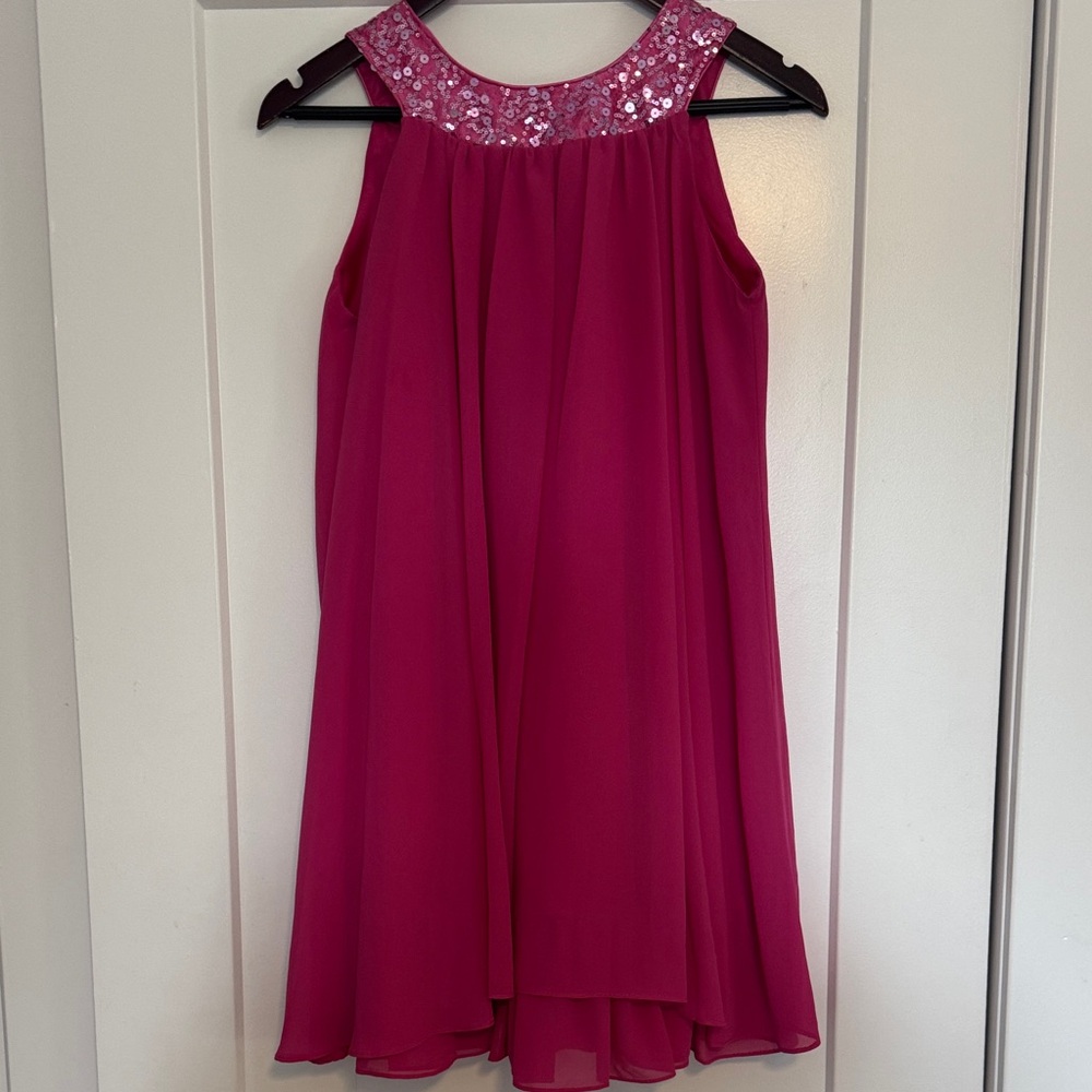 Pink Sequin Collar Kids Dress